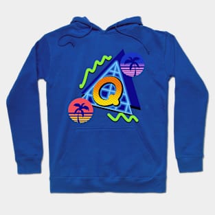 Initial Letter Q - 80s Synth Hoodie